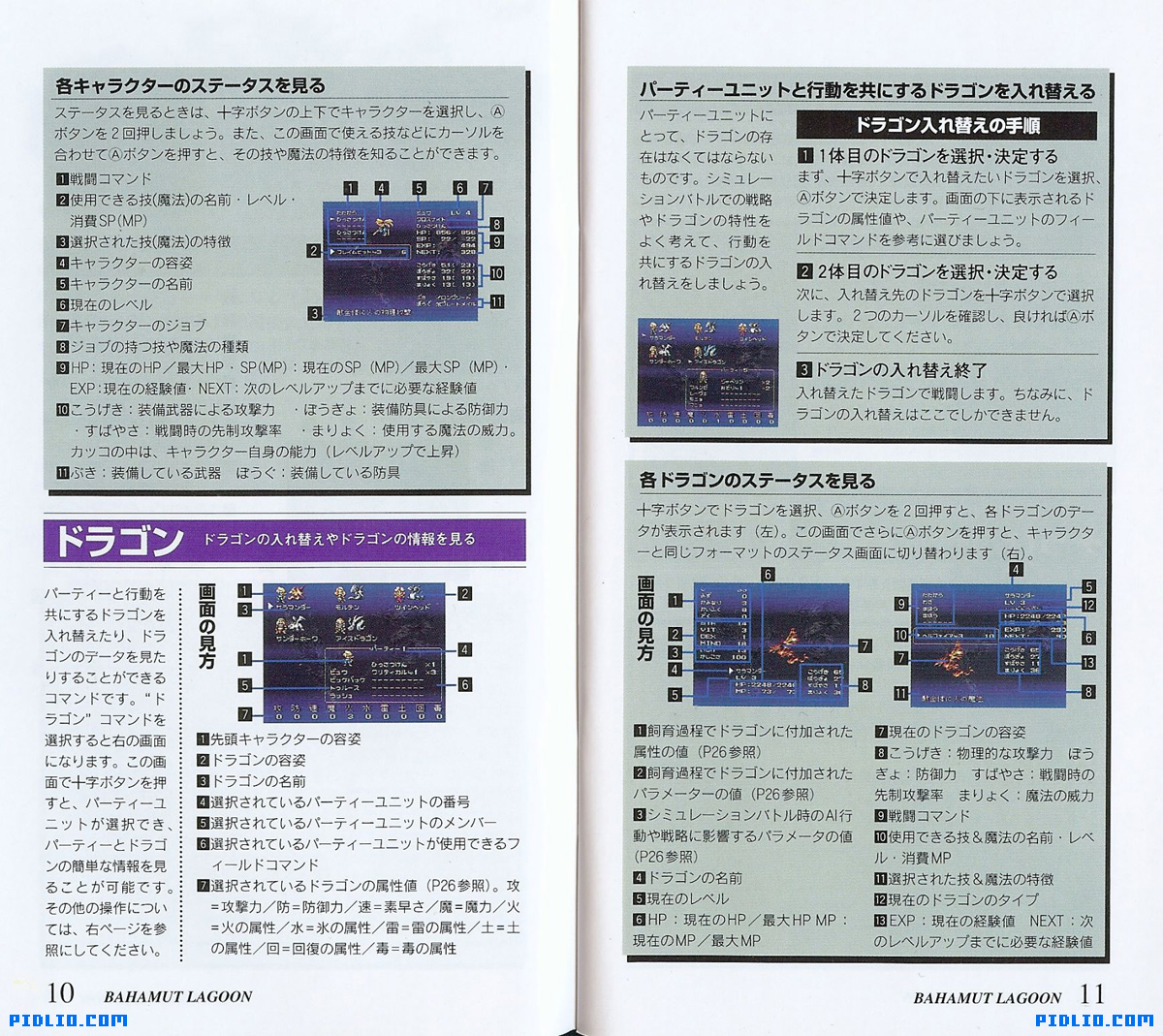 バハムートラグーン 説明書 P10 - P11(画像):バハムートラグーン攻略