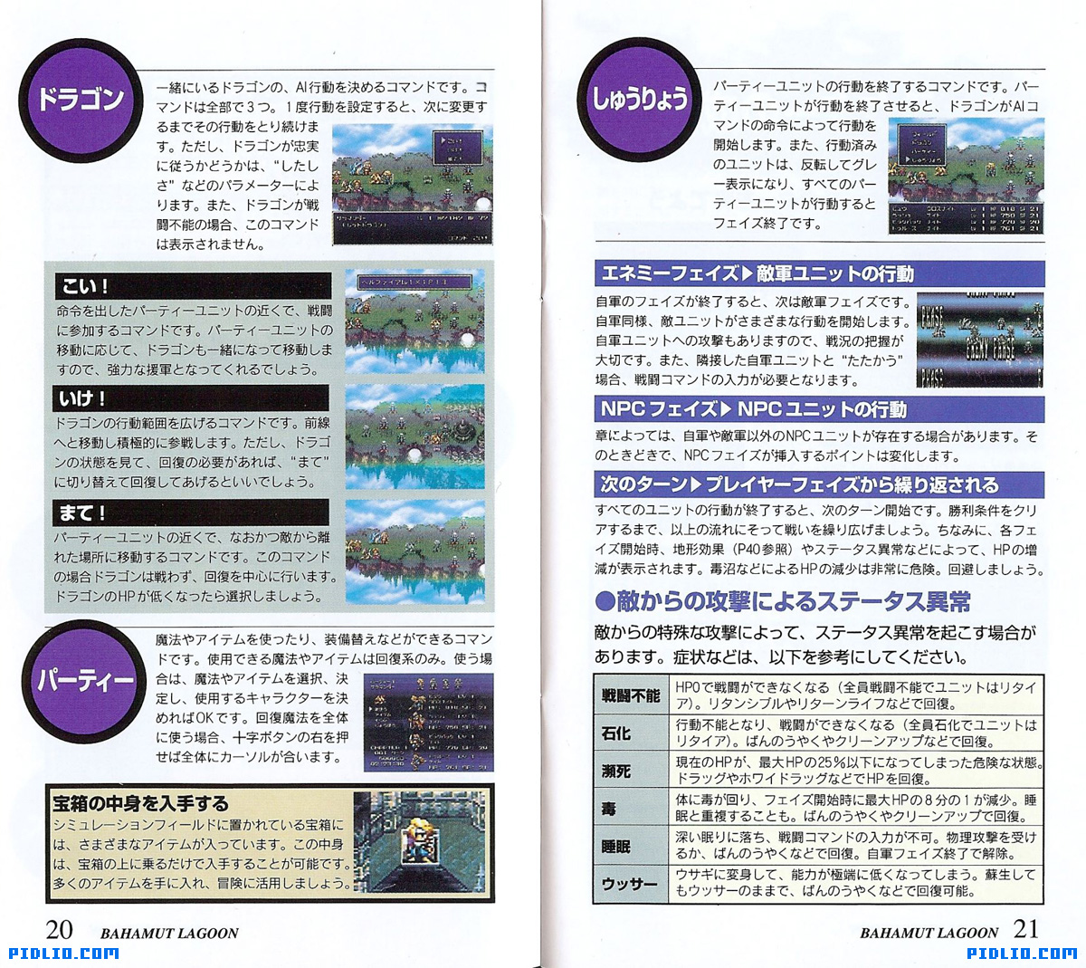 バハムートラグーン 説明書 P20 - P21(画像):バハムートラグーン攻略
