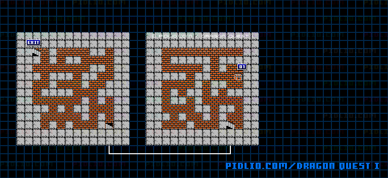 ロトの墓のマップ画像 ／ FC版ドラゴンクエストI攻略 ─ pidlio.com