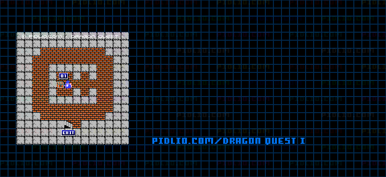 雨のほこらのマップ画像 ／ FC版ドラゴンクエストI攻略 ─ pidlio.com