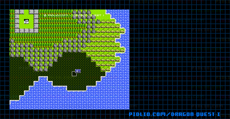 ロトのしるしのマップ画像 ／ FC版ドラゴンクエストI攻略 ─ pidlio.com