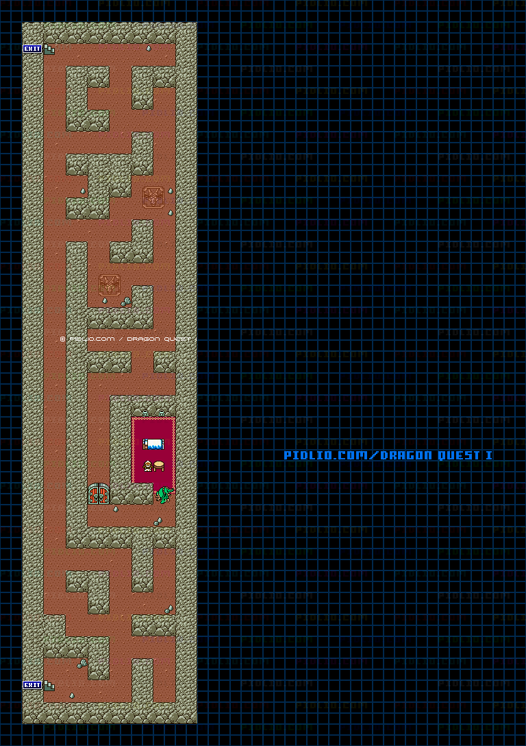 沼地の洞窟のマップ画像 / GB版ドラゴンクエストI攻略 ─ pidlio.com