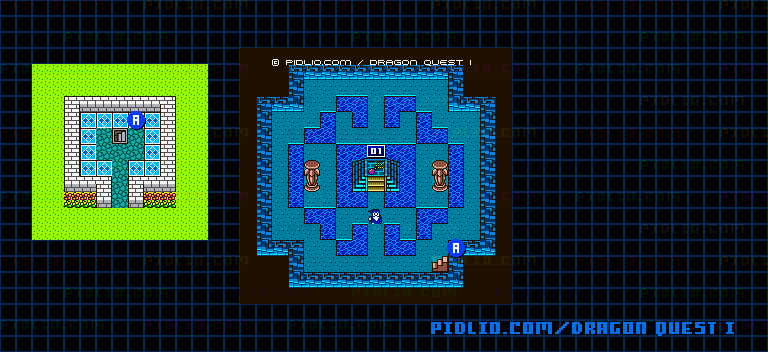 聖なるほこらのマップ画像 ／ GB版ドラゴンクエストI攻略 ─ pidlio.com