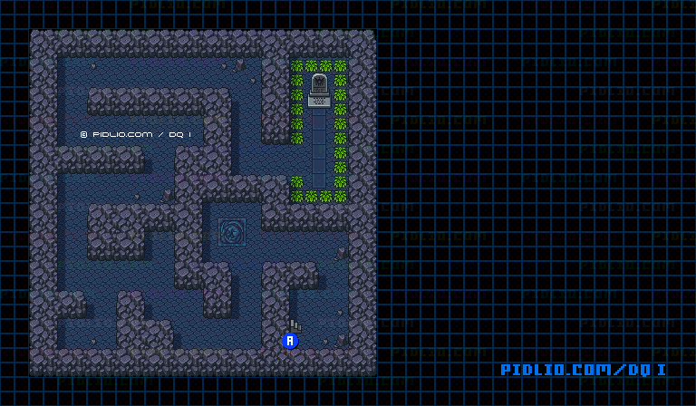 ロトの洞窟B2のマップ画像 ／ SFC版ドラゴンクエストI攻略 ─ pidlio.com