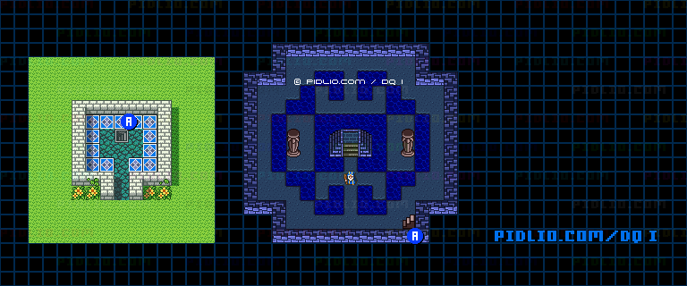 聖なるほこらのマップ画像 ／ SFC版ドラゴンクエストI攻略 ─ pidlio.com