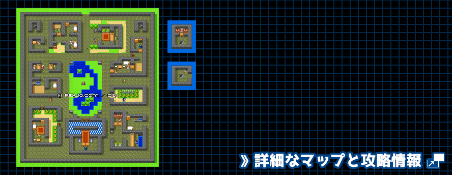 メルキドの町の簡易マップ画像 ／ FC版ドラゴンクエスト2攻略 ─ pidlio.com