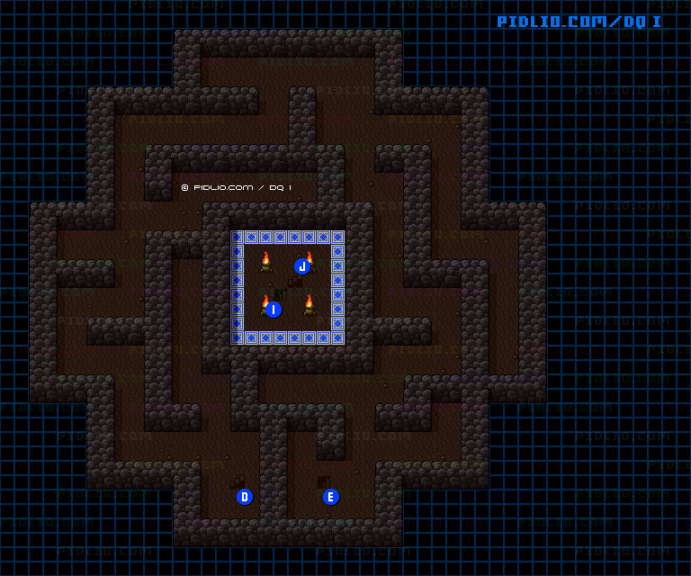 竜王の城B2のマップ画像 ／ SFC版ドラゴンクエストI攻略 ─ pidlio.com