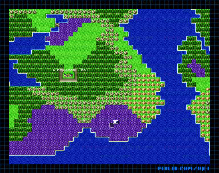 ロトの印のマップ画像 ／ SFC版ドラゴンクエストI攻略 ─ pidlio.com