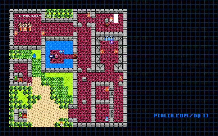 サマルトリアの城のマップ画像 ／ FC版ドラゴンクエストII攻略 ─ pidlio.com