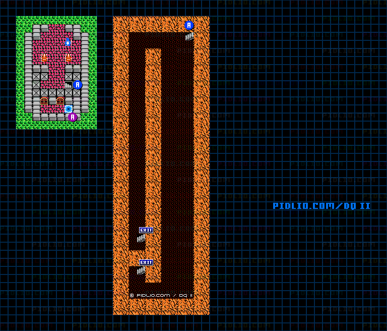 ローラの門のマップ画像 ／ FC版ドラゴンクエストII攻略 ─ pidlio.com