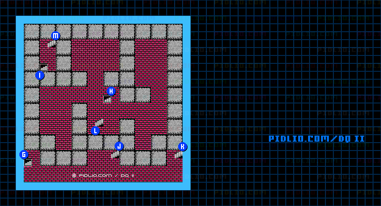風の塔のマップ画像 ／ FC版ドラゴンクエストII攻略 ─ pidlio.com