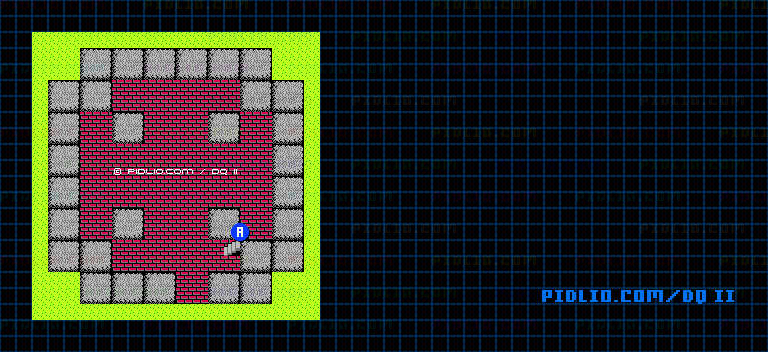 ドラゴンの角・南1Fのマップ画像 ／ FC版ドラゴンクエストII攻略 ─ pidlio.com