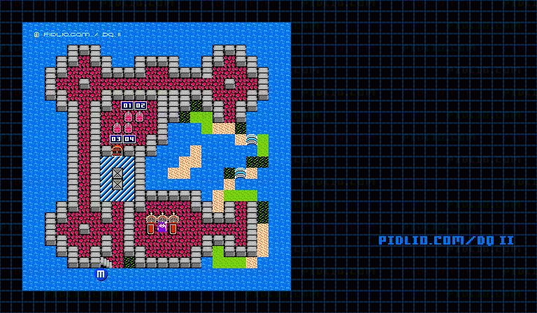 竜王の城B7のマップ画像 ／ FC版ドラゴンクエストII攻略 ─ pidlio.com