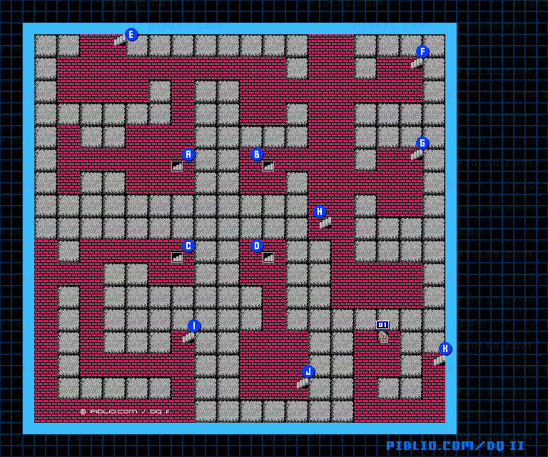 大灯台2Fのマップ画像 ／ FC版ドラゴンクエストII攻略 ─ pidlio.com