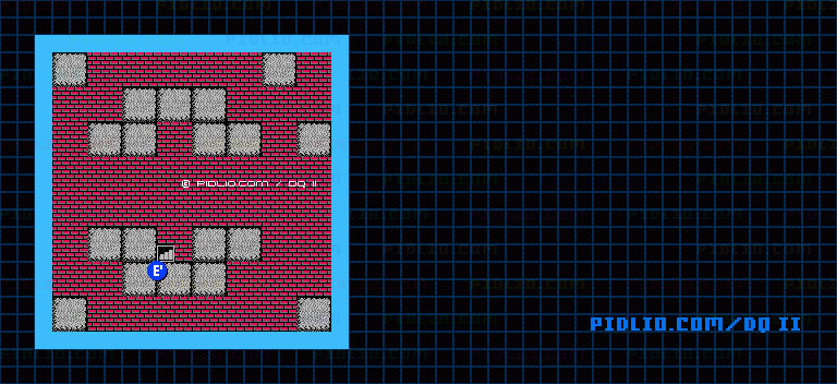 大灯台8Fのマップ画像 ／ FC版ドラゴンクエストII攻略 ─ pidlio.com