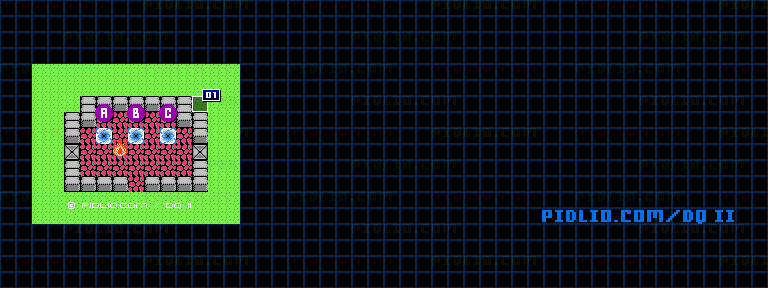 炎のほこらのマップ画像 ／ FC版ドラゴンクエストII攻略 ─ pidlio.com