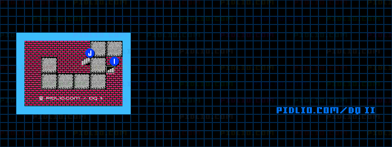満月の塔6Fのマップ画像 ／ FC版ドラゴンクエストII攻略 ─ pidlio.com