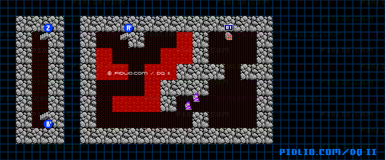 海底の洞窟B5のマップ画像 ／ FC版ドラゴンクエストII攻略 ─ pidlio.com