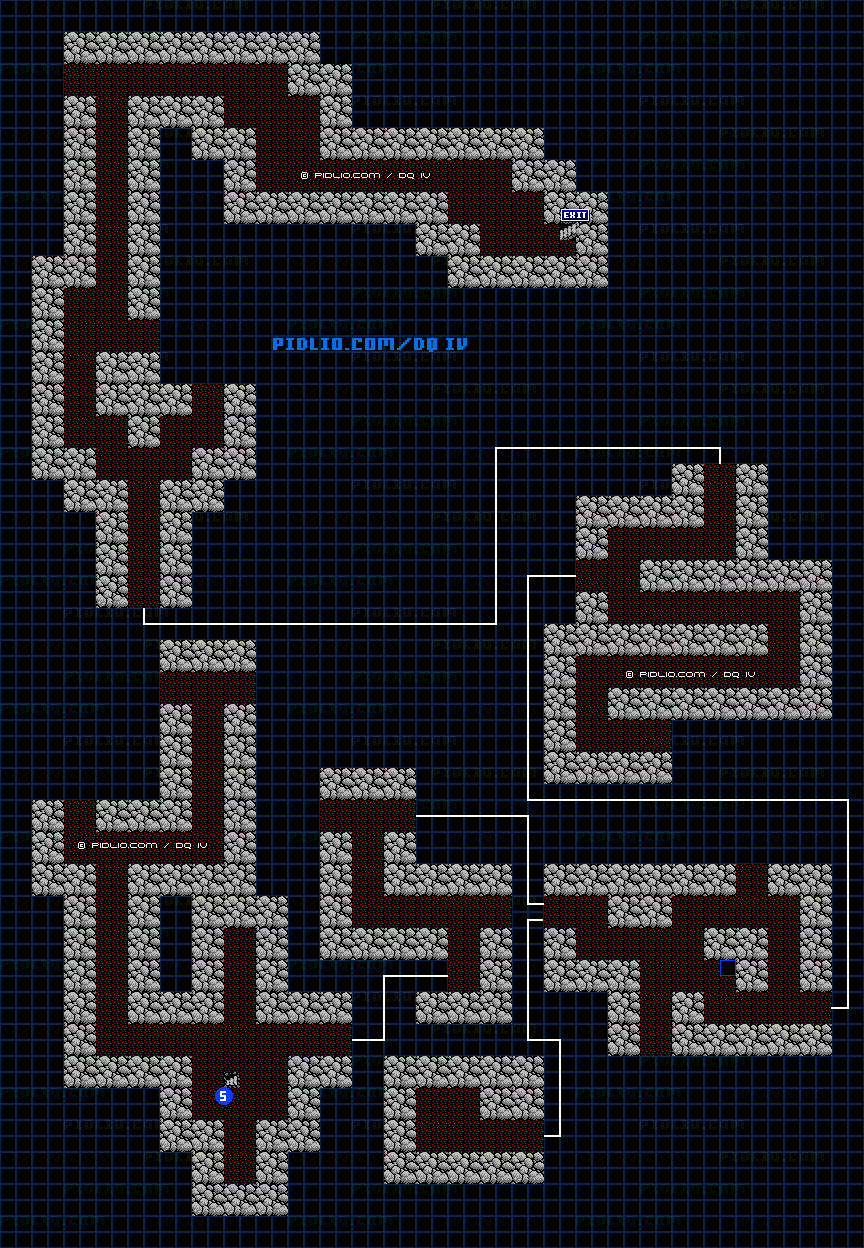 ロンダルキアの洞窟6Fのマップ画像 ／ FC版ドラゴンクエストII攻略 ─ pidlio.com