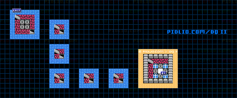 精霊のほこらのマップ画像 ／ FC版ドラゴンクエストII攻略 ─ pidlio.com