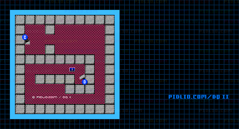 ハーゴンの神殿4Fのマップ画像 ／ FC版ドラゴンクエストII攻略 ─ pidlio.com