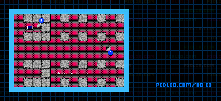 ハーゴンの神殿5Fのマップ画像 ／ FC版ドラゴンクエストII攻略 ─ pidlio.com