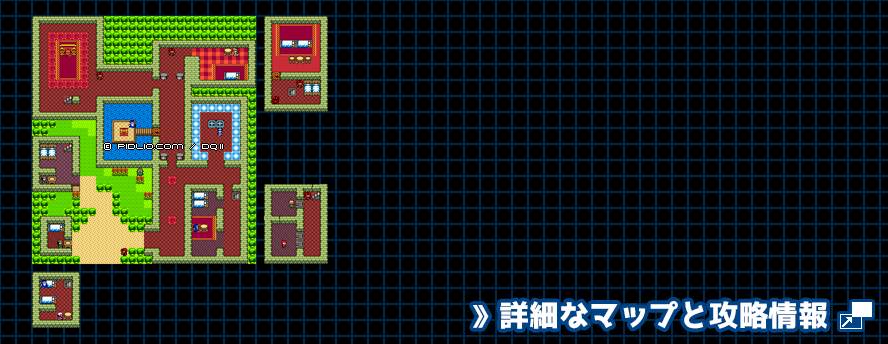 サマルトリアの城の簡易マップ画像 ／ GB版ドラゴンクエスト2攻略 ─ pidlio.com