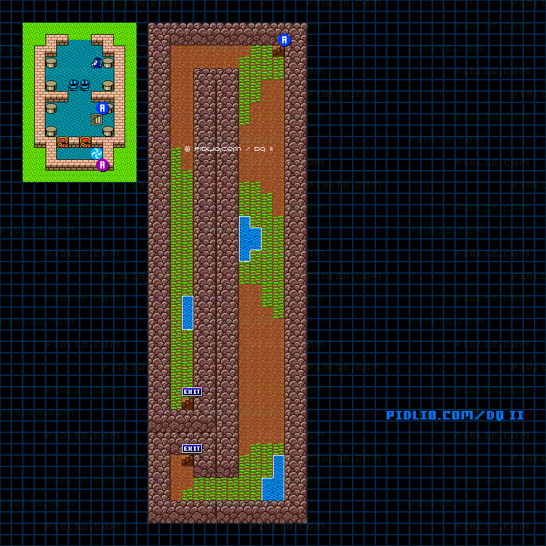 ローラの門のマップ画像 ／ GB版ドラゴンクエストII攻略 ─ pidlio.com