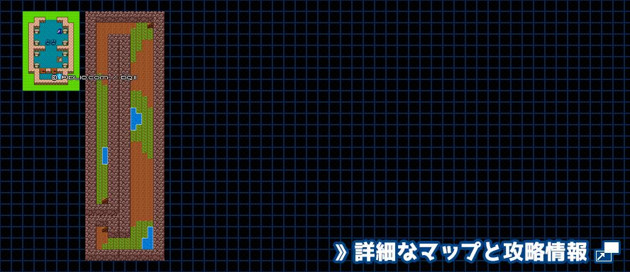 ローラの門の簡易マップ画像 ／ GB版ドラゴンクエスト2攻略 ─ pidlio.com