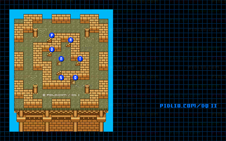 風の塔6Fのマップ画像 ／ GB版ドラゴンクエストII攻略 ─ pidlio.com