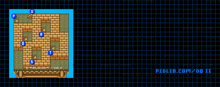 風の塔7Fのマップ画像 ／ GB版ドラゴンクエストII攻略 ─ pidlio.com