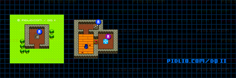 ルプガナ北のほこらのマップ画像 ／ GB版ドラゴンクエストII攻略 ─ pidlio.com