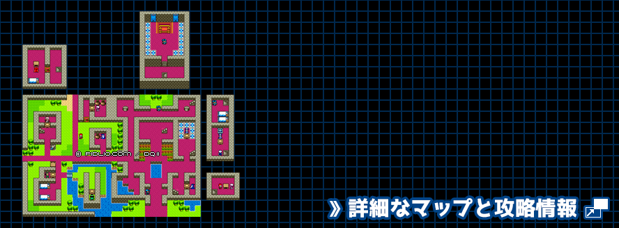 ラダトームの城の簡易マップ画像（GB版） ／ GB版ドラゴンクエスト2攻略 ─ pidlio.com