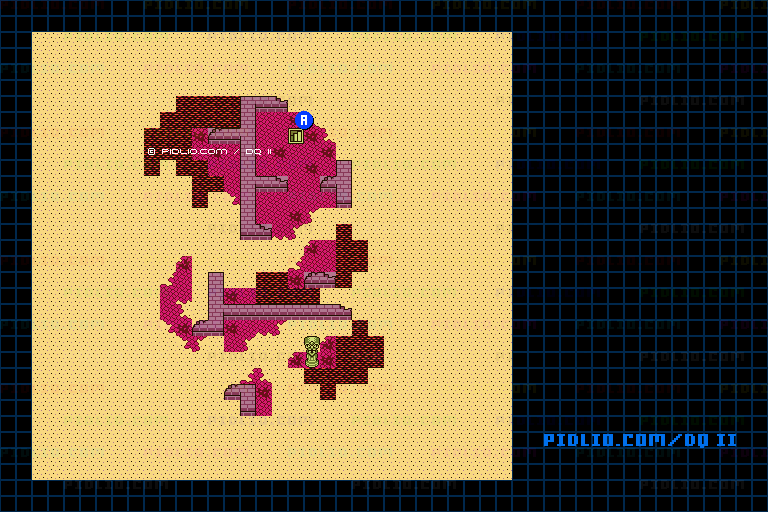 竜王の城1Fのマップ画像 ／ GB版ドラゴンクエストII攻略 ─ pidlio.com