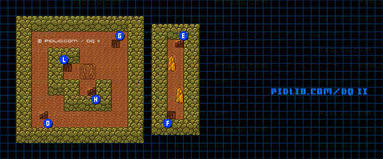 竜王の城B4のマップ画像 ／ GB版ドラゴンクエストII攻略 ─ pidlio.com