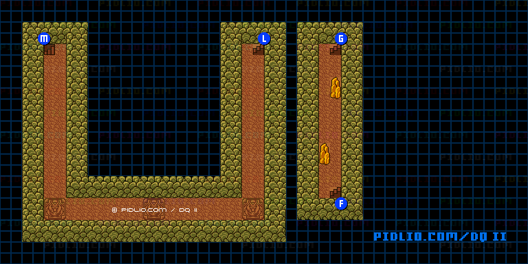 竜王の城B5のマップ画像 ／ GB版ドラゴンクエストII攻略 ─ pidlio.com