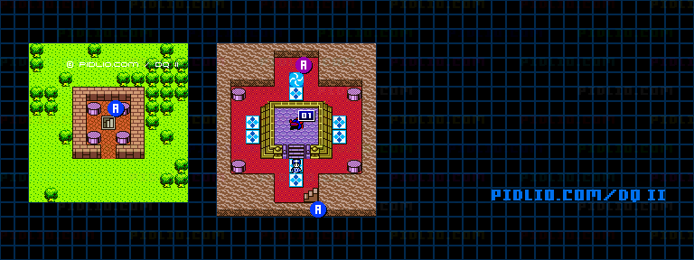 聖なるほこらのマップ画像 ／ GB版ドラゴンクエストII攻略 ─ pidlio.com