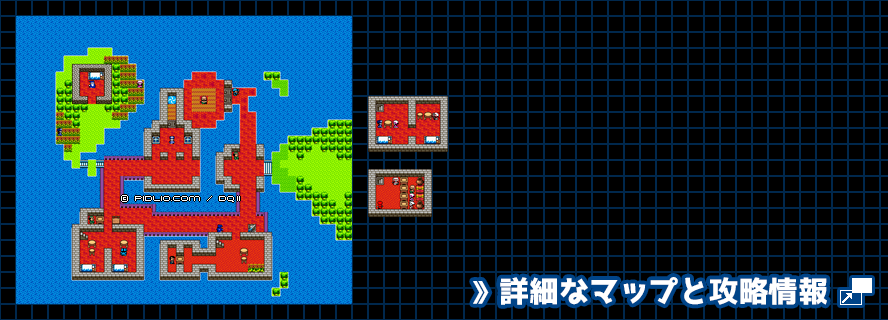 ベラヌールの町の簡易マップ画像（GB版） ／ GB版ドラゴンクエスト2攻略 ─ pidlio.com