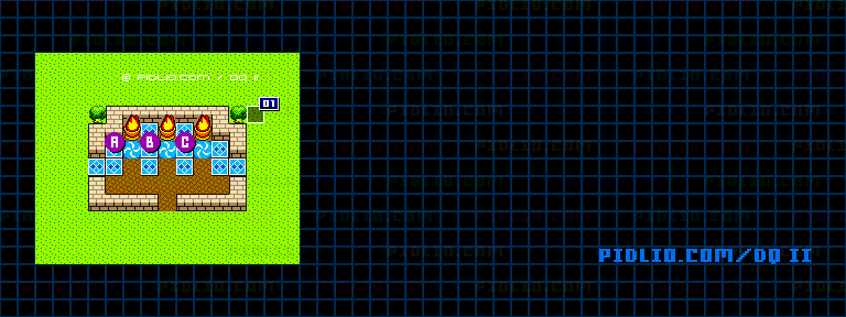 炎のほこらのマップ画像 ／ GB版ドラゴンクエストII攻略 ─ pidlio.com