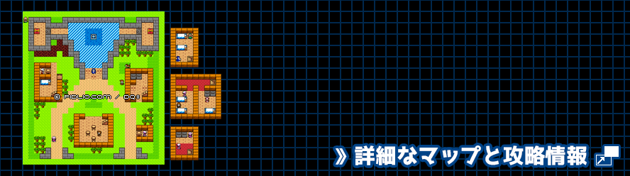 ザハンの町の簡易マップ画像（GB版） ／GB版ドラゴンクエスト2攻略 ─ pidlio.com