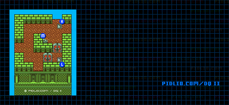 満月の塔5Fのマップ画像 ／ GB版ドラゴンクエストII攻略 ─ pidlio.com