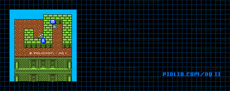 満月の塔6Fのマップ画像 ／ GB版ドラゴンクエストII攻略 ─ pidlio.com