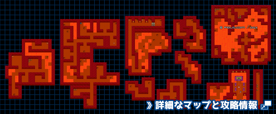 海底の洞窟の簡易マップ画像（GB版） ／GB版ドラゴンクエスト2攻略 ─ pidlio.com