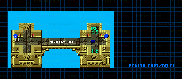 ハーゴンの神殿6Fのマップ画像 ／ GB版ドラゴンクエストII攻略 ─ pidlio.com