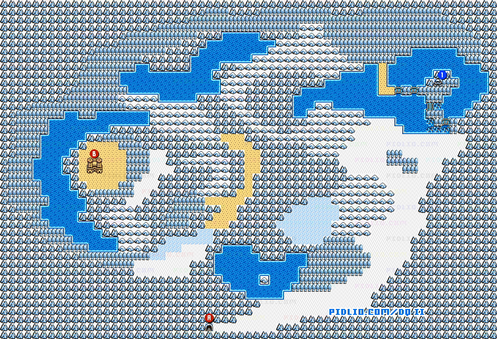 ロンダルキアのマップ画像 ／ GB版ドラゴンクエストII攻略 ─ pidlio.com