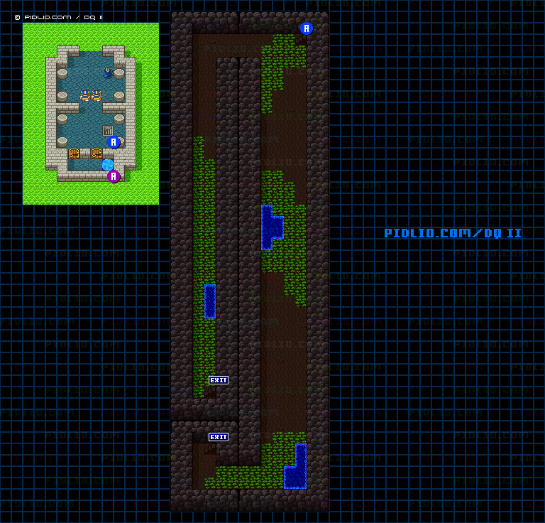 ローラの門のマップ画像 ／ SFC版ドラゴンクエストII攻略 ─ pidlio.com