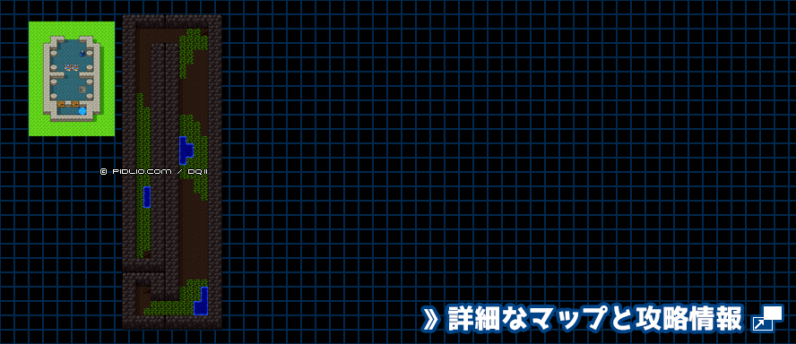 ローラの門の簡易マップ画像 ／ SFC版ドラゴンクエスト2攻略 ─ pidlio.com