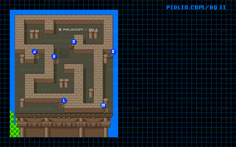 風の塔5Fのマップ画像 ／ SFC版ドラゴンクエストII攻略 ─ pidlio.com