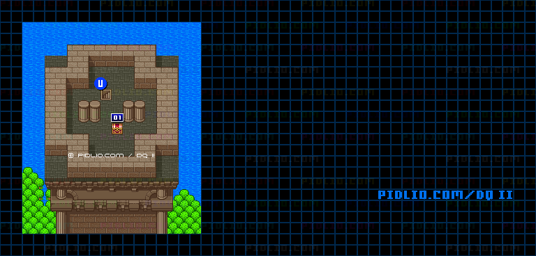 風の塔8Fのマップ画像 ／ SFC版ドラゴンクエストII攻略 ─ pidlio.com