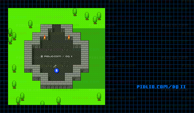 ドラゴンの角・北1Fのマップ画像 ／ SFC版ドラゴンクエストII攻略 ─ pidlio.com